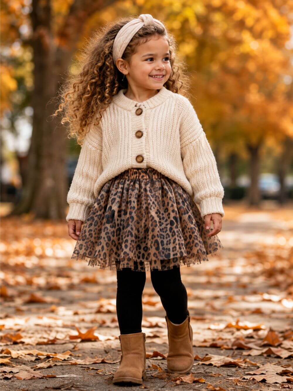 Cheetah Tutu Skirt for Girls – 3-Layer Tulle Ballet, Dance, and Dress-Up Costume Skirt