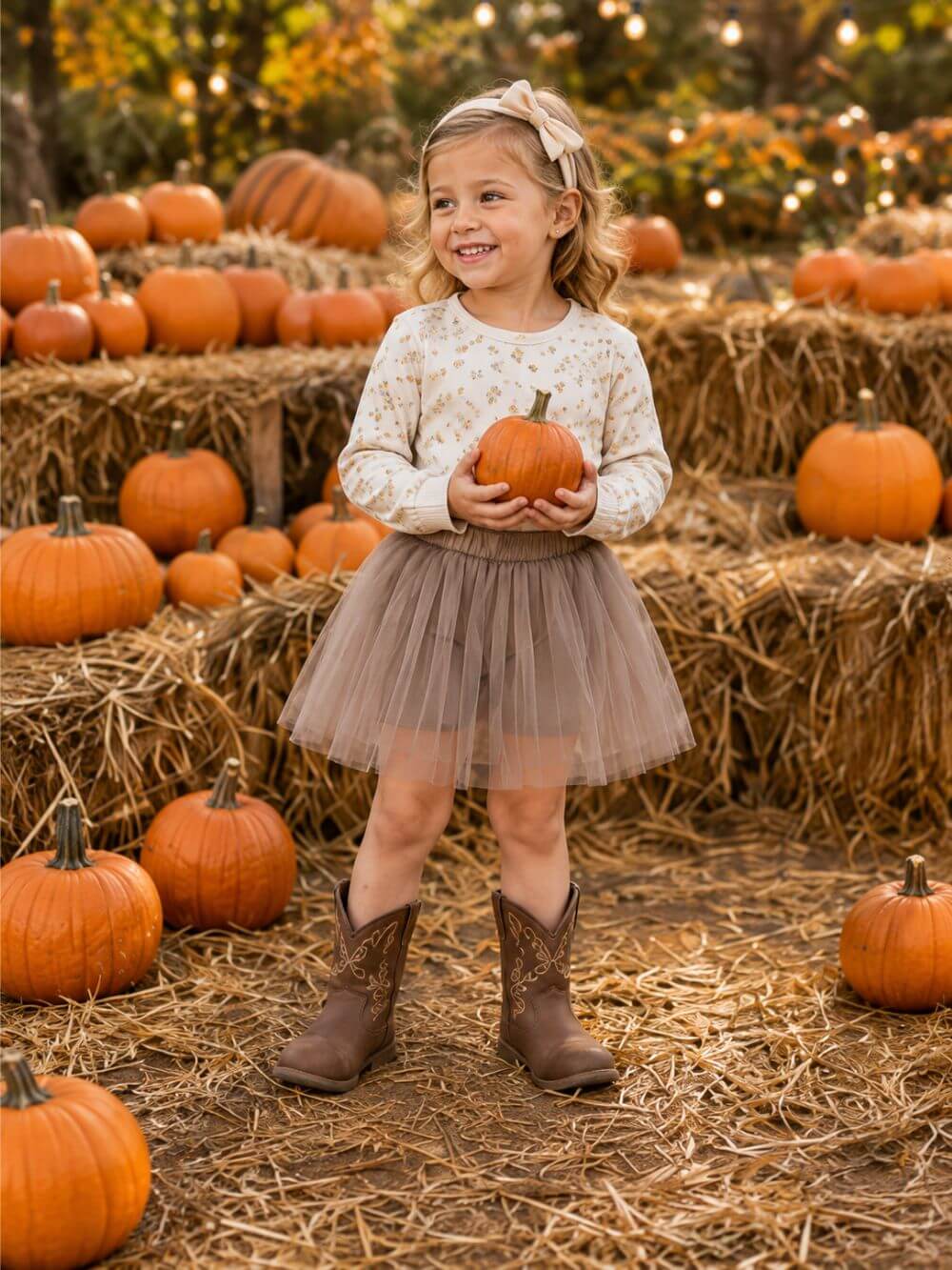 Taupe Tutu Skirt for Girls – 3-Layer Tulle Ballet, Dance, and Dress-Up Costume Skirt