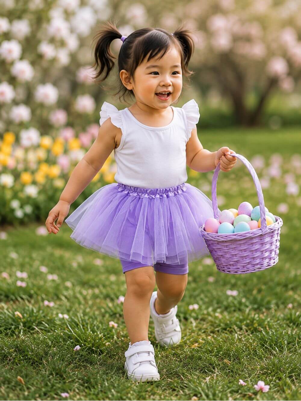 Lavender Tutu Skirt for Girls – 3-Layer Tulle Ballet, Dance, and Dress-Up Costume Skirt
