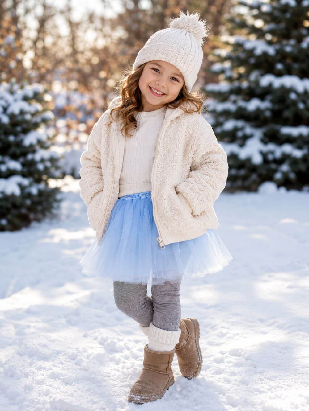 Light Blue Tutu Skirt for Girls – 3-Layer Tulle Ballet, Dance, and Dress-Up Costume Skirt