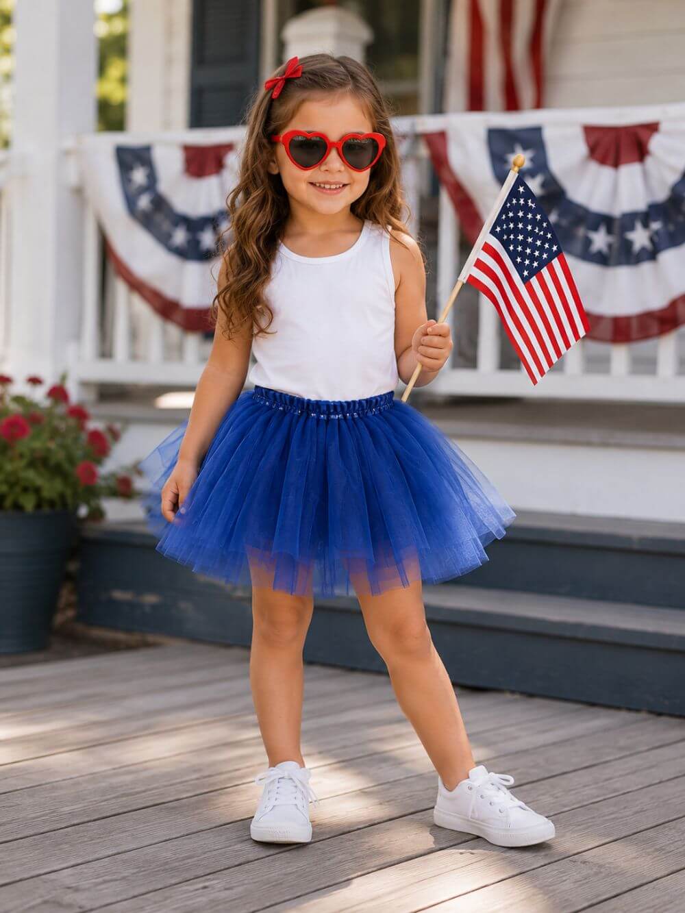 Royal Blue Tutu Skirt for Girls – 3-Layer Tulle Ballet, Dance, and Dress-Up Costume Skirt