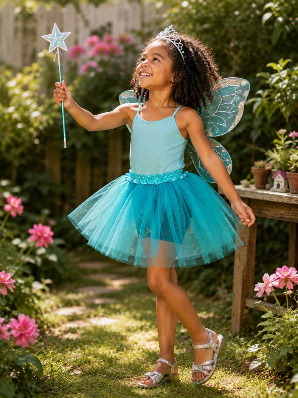 Turquoise Green Tutu Skirt for Girls – 3-Layer Tulle Ballet, Dance, and Dress-Up Costume Skirt