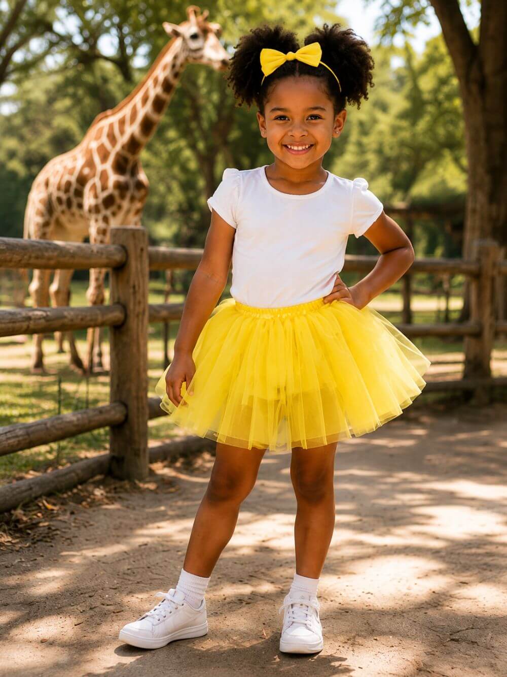 Yellow Tutu Skirt for Girls – 3-Layer Tulle Ballet, Dance, and Dress-Up Costume Skirt