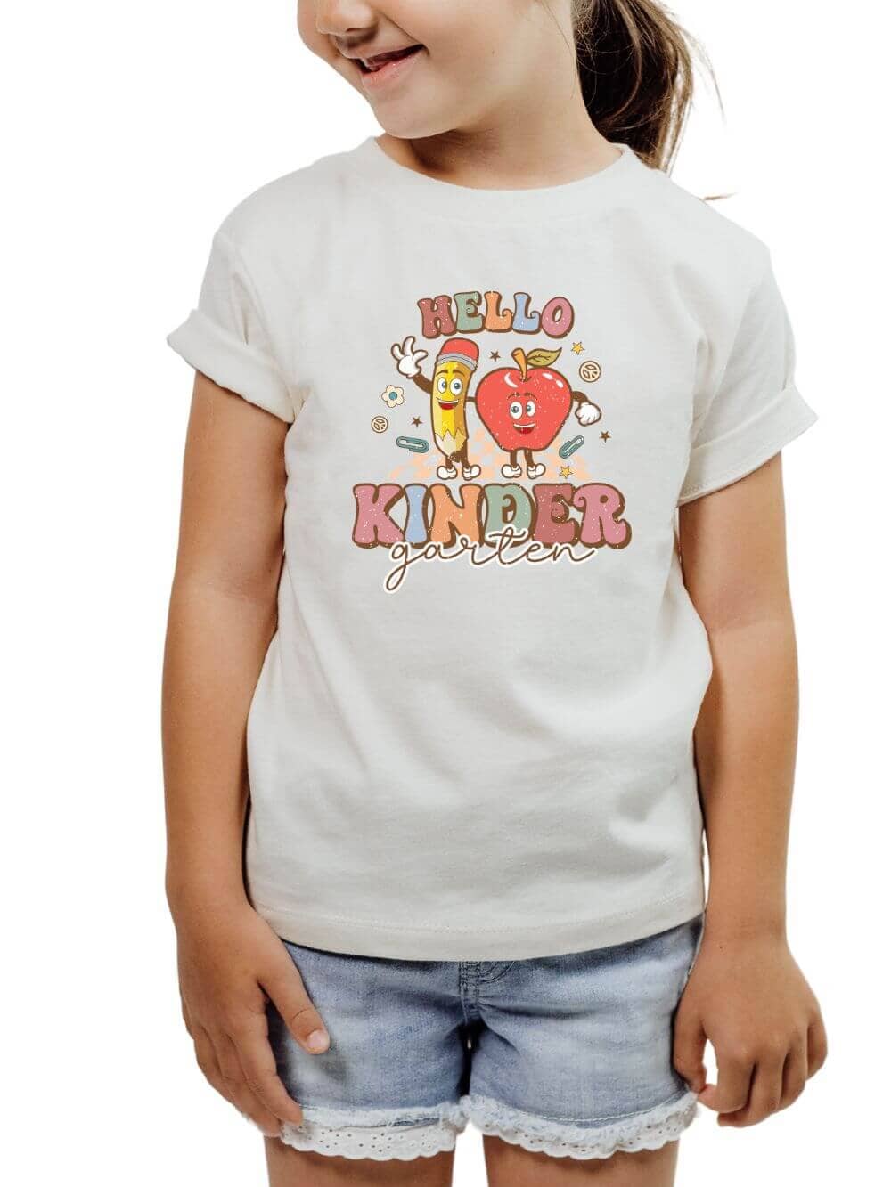 Hello My Grade Retro Back to School Kids&#39; Short Sleeve Distressed Graphic T-Shirt - Sydney So Sweet