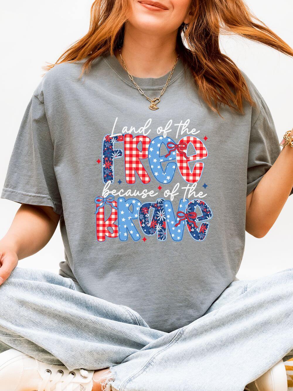 Land of the Free Summer Unisex Tee Comfort Colors 4th of July Patriotic Graphic T-Shirt - Sydney So Sweet