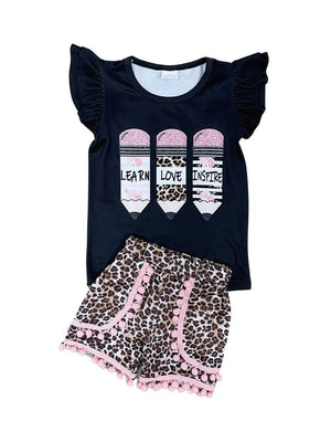 Learn Love Inspire Pencil Cheetah Girls Pom Shorts Outfit - Sydney So Sweet