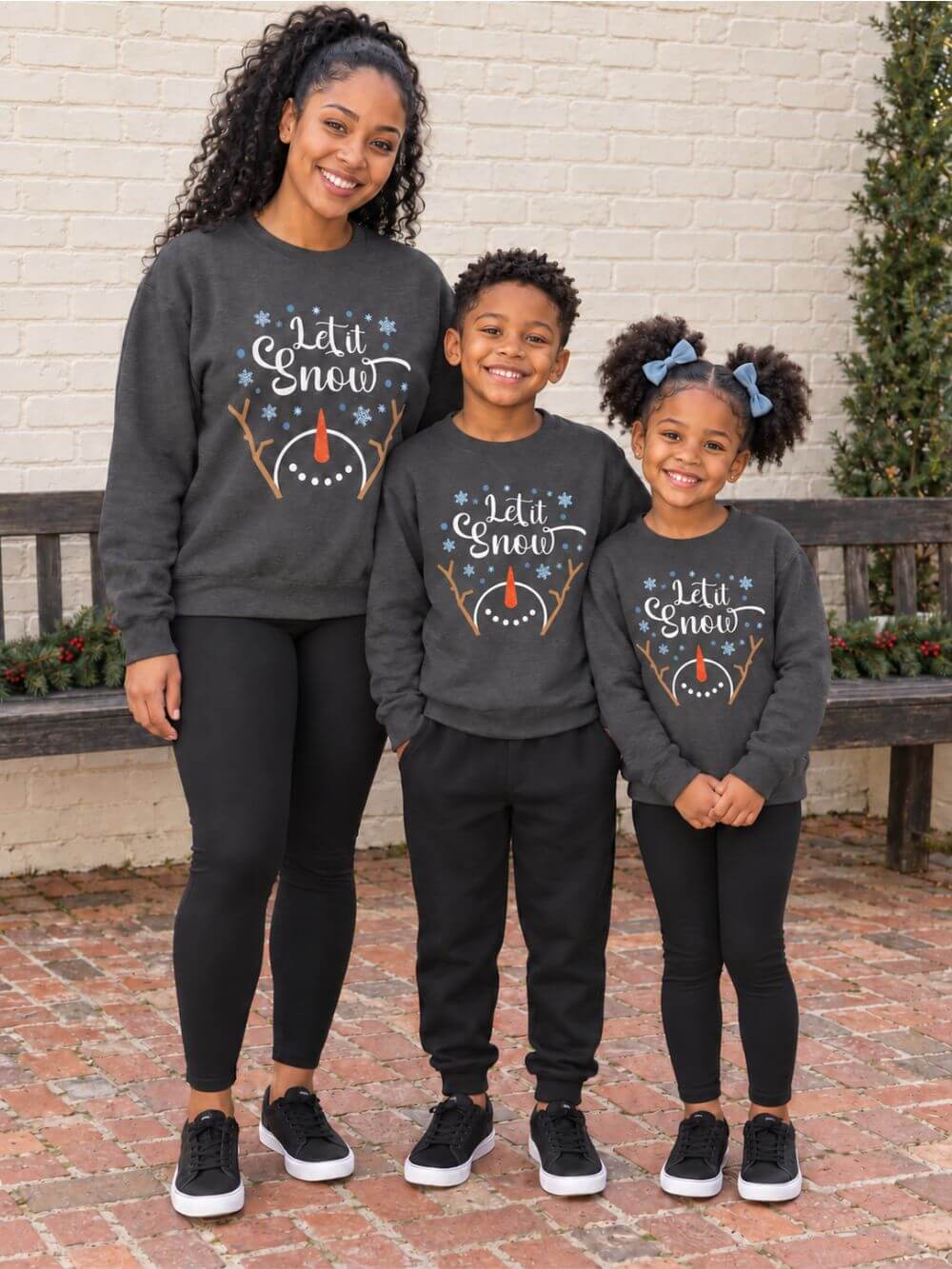Let it Snow Happy Snowman Winter Crewneck Unisex Sweatshirt
