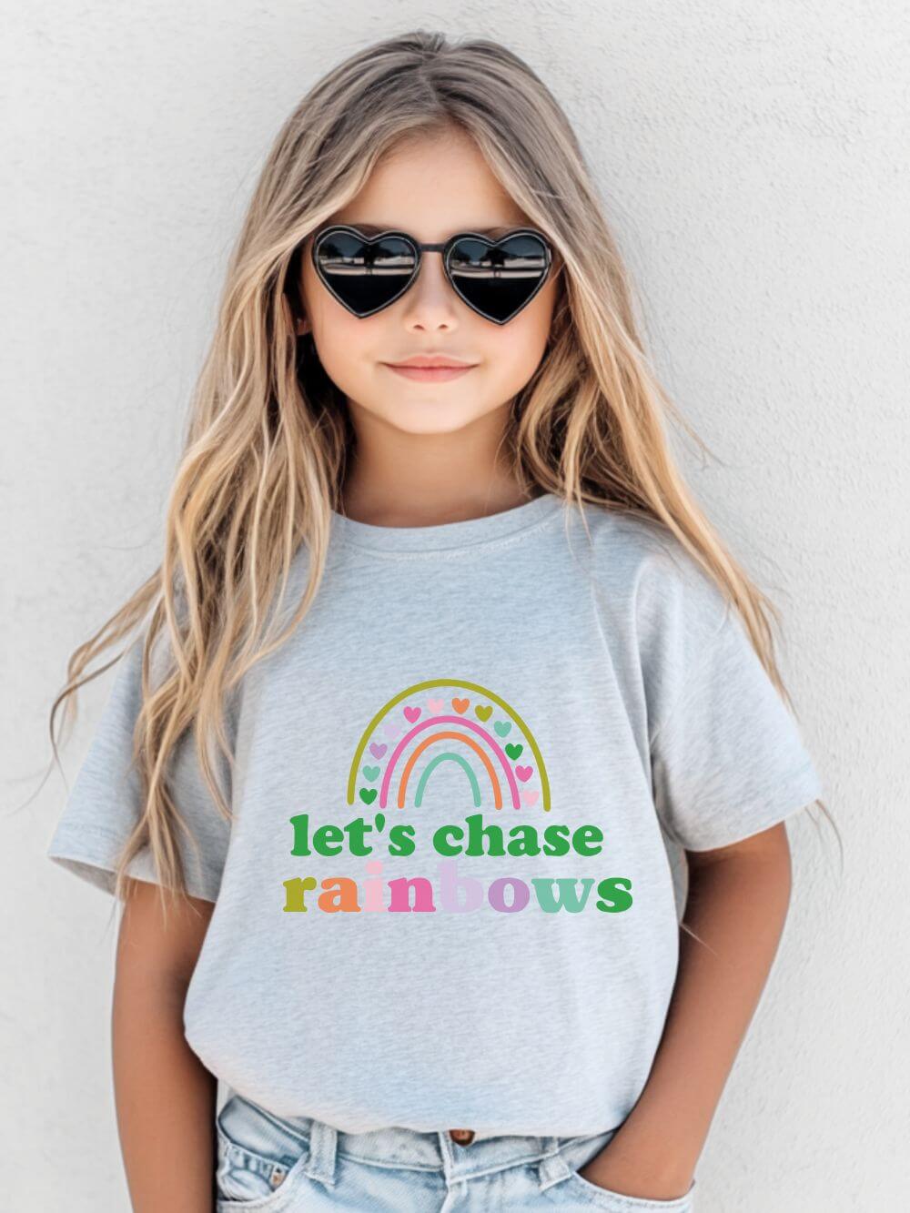 Let’s Chase Rainbows Youth Tee Cute St. Patrick's Day Kids T-Shirt