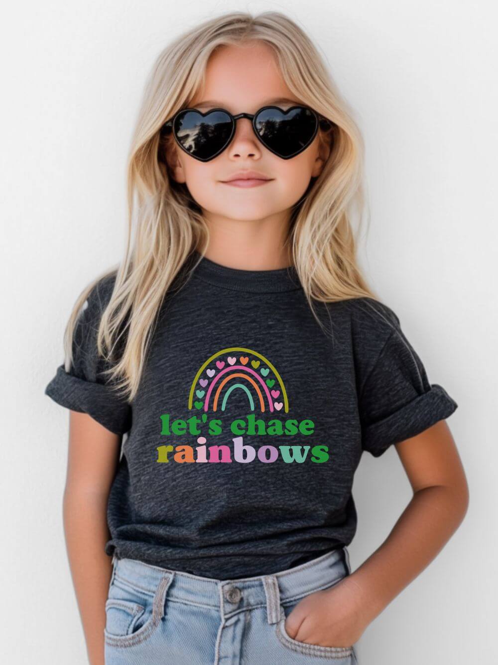 Let’s Chase Rainbows Youth Tee Cute St. Patrick's Day Kids T-Shirt