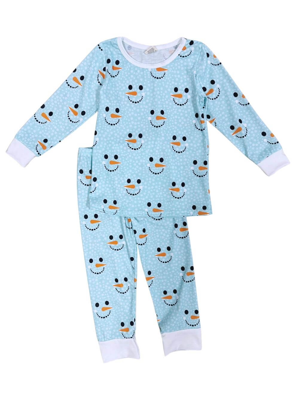 Let it Snow Girls or Boys Light Blue Snowman Pajamas - Sydney So Sweet