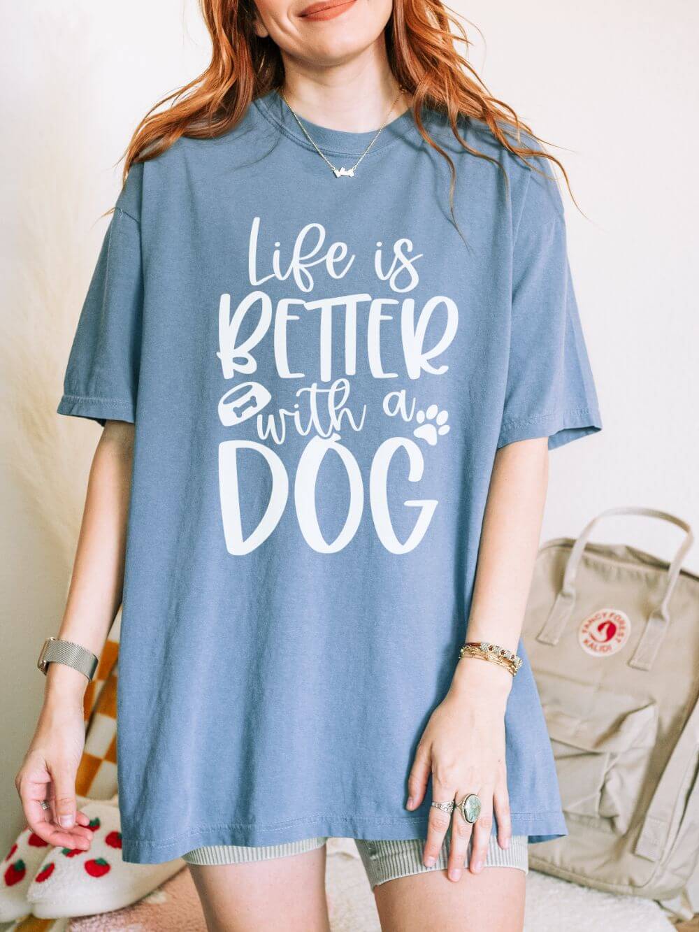 Life is Better with a Dog T-Shirt Cute Dog Mom Graphic Tee
