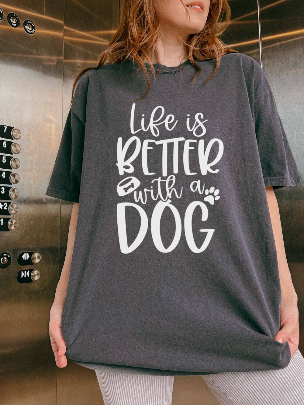 Life is Better with a Dog T-Shirt Cute Dog Mom Graphic Tee