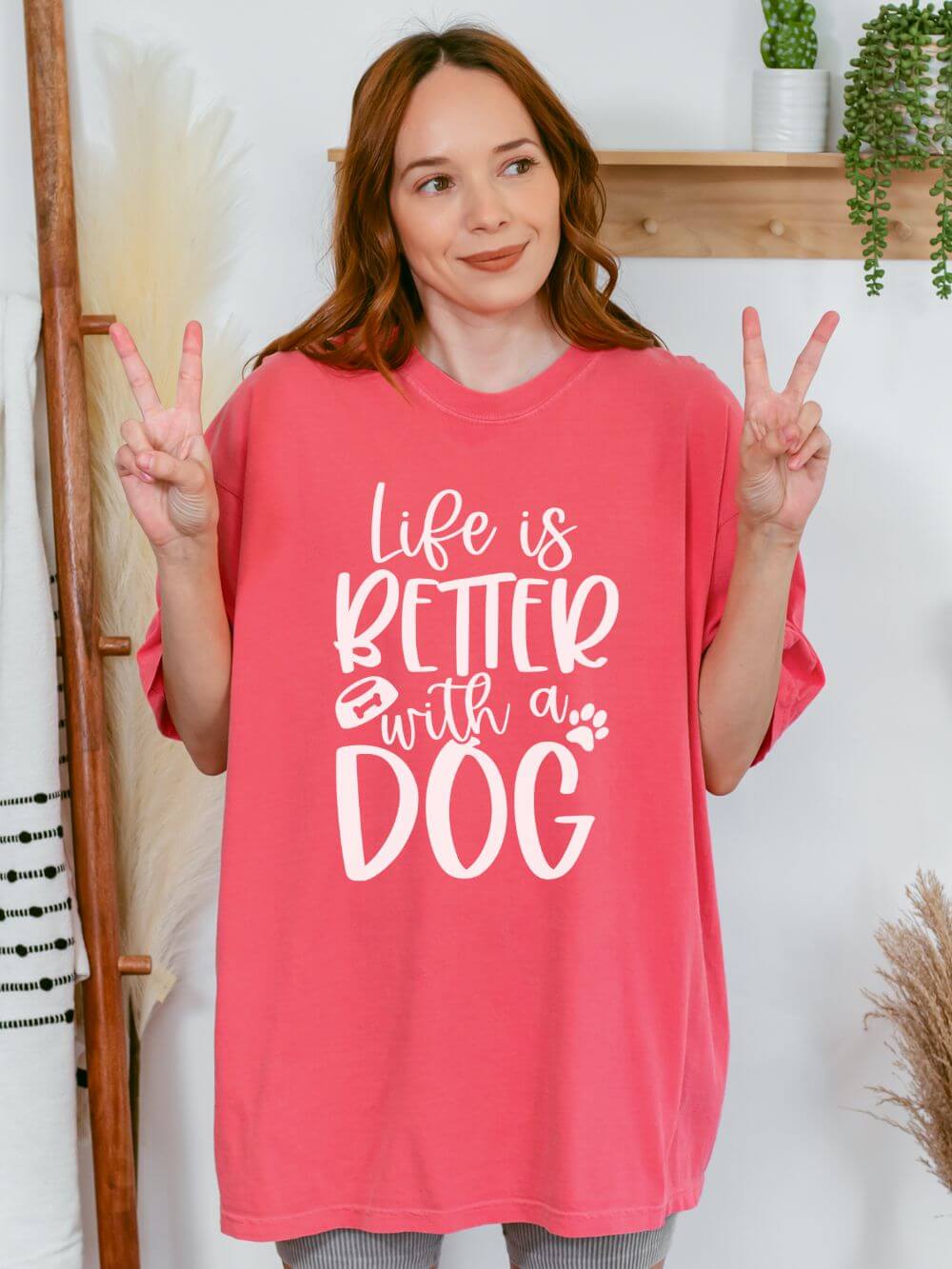 Life is Better with a Dog T-Shirt Cute Dog Mom Graphic Tee