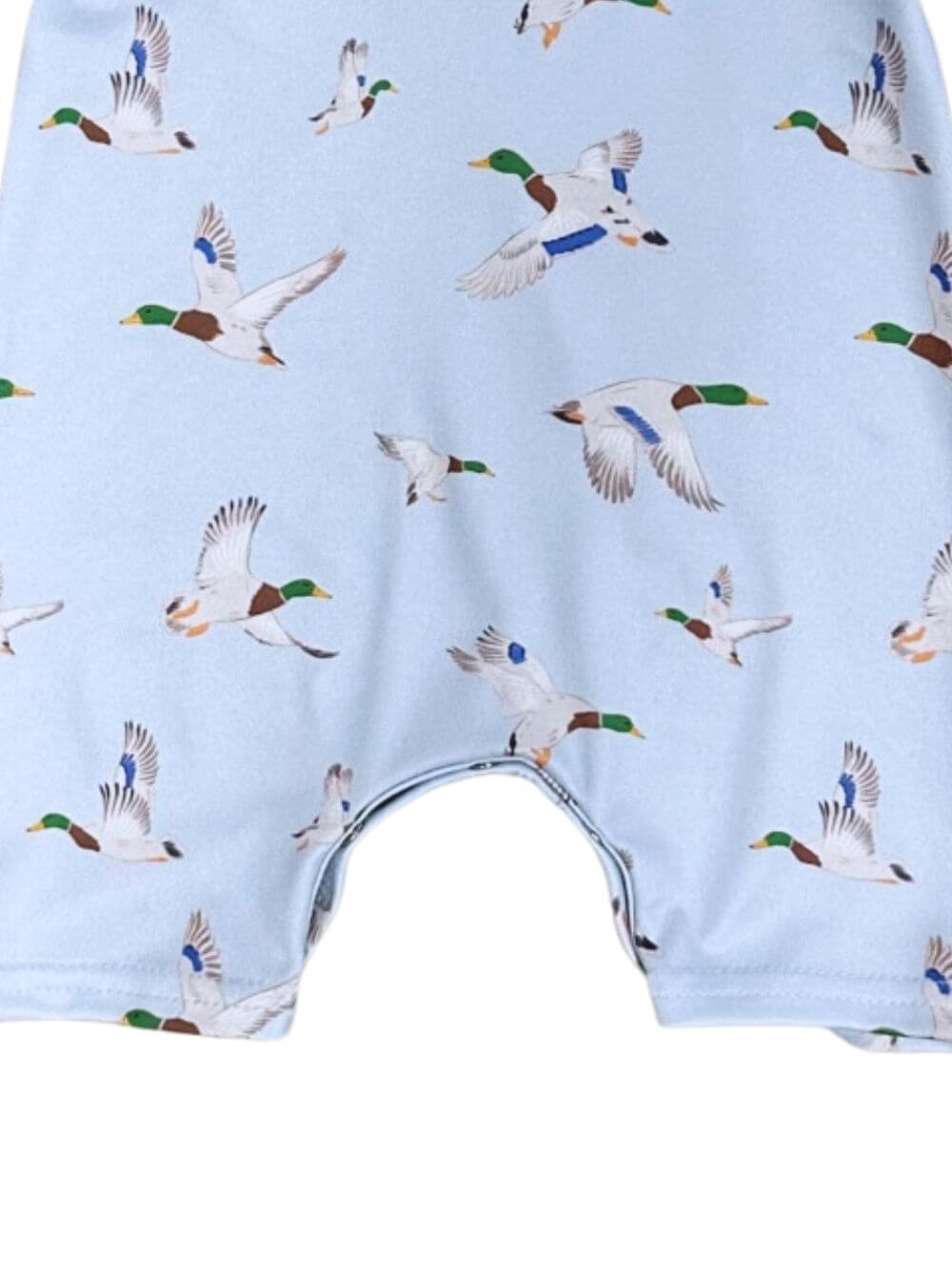 Light Blue Duck Print Light Blue Boys Baby Romper - Sydney So Sweet
