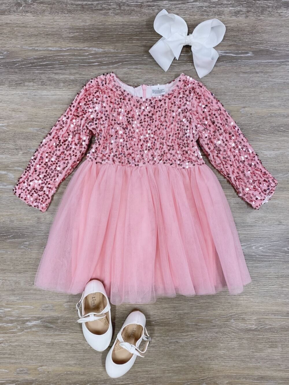 Light Pink Sequin Velvet & Chiffon Girls Special Occasion Tutu Dress - Sydney So Sweet