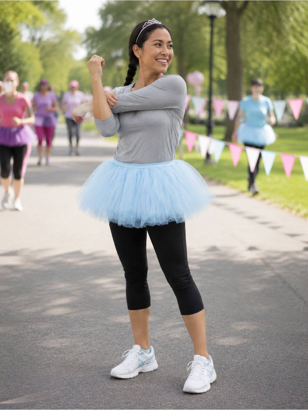 Light Blue - 5 Layer Tutu Skirt for Running, Dress-Up, Costumes