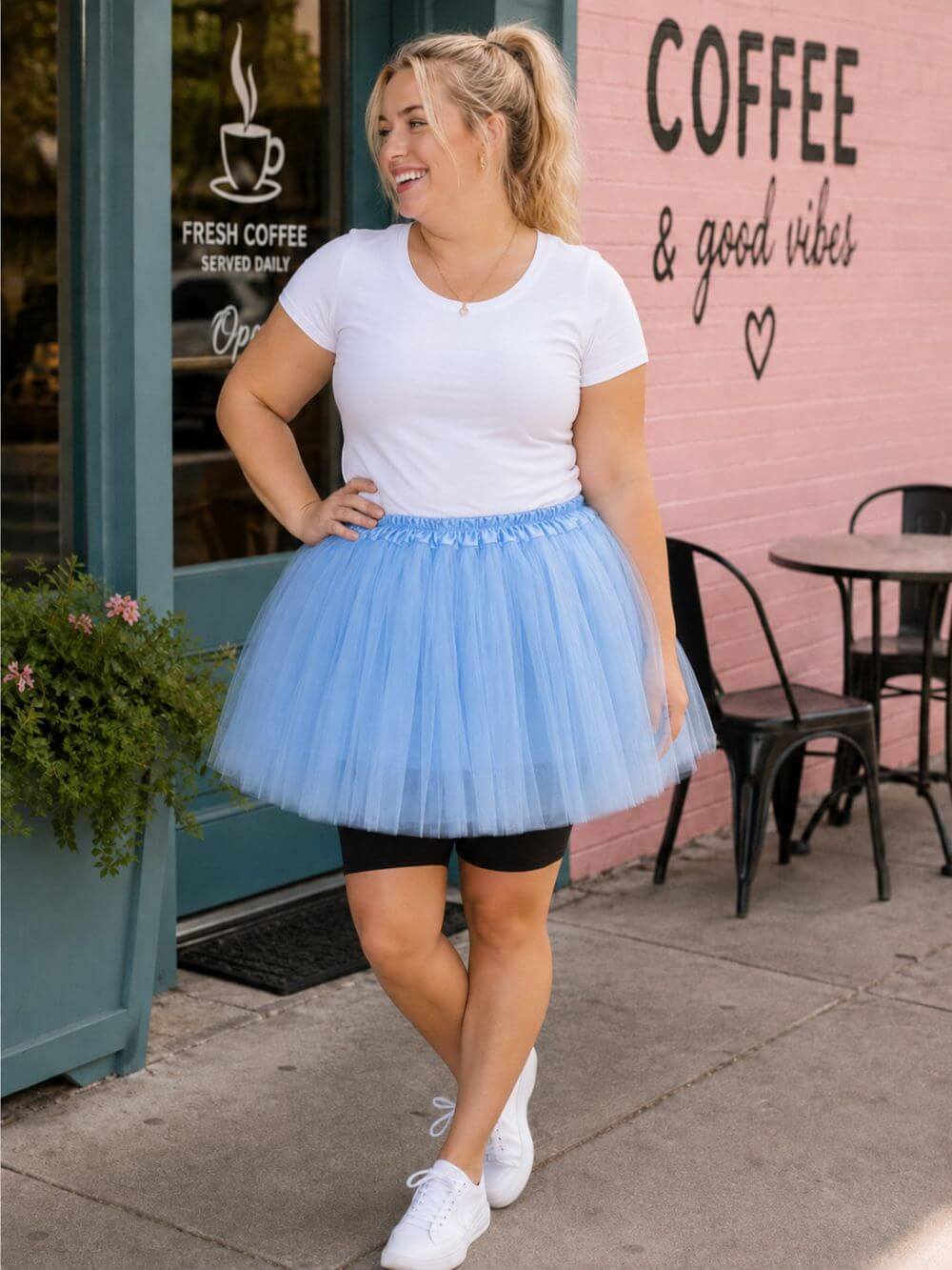 Light Blue Plus Size Adult Tutu Skirt - Women's Plus Size 3- Layer Basic Ballet Costume Dance Tutus