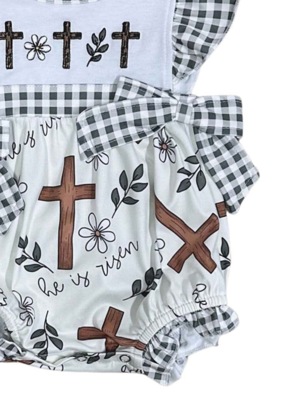 Little Blessing He Is Risen Girls Easter Baby Romper