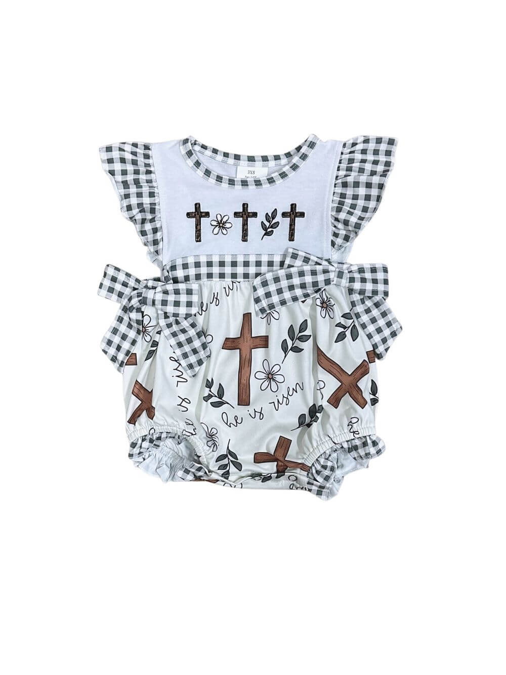 Little Blessing He Is Risen Girls Easter Baby Romper