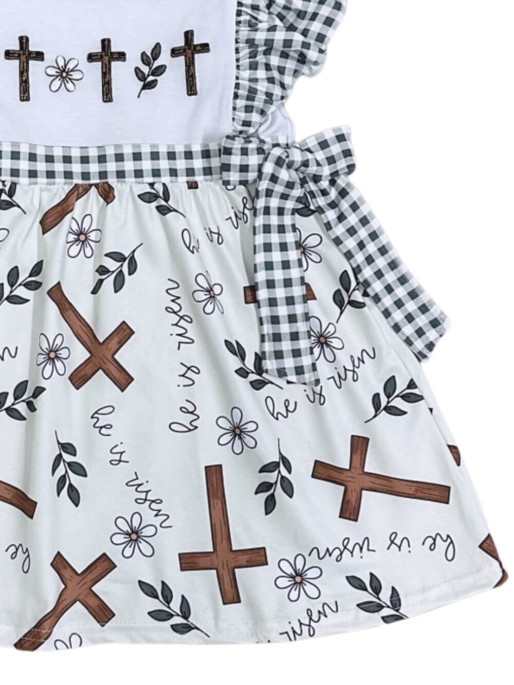 Little Blessing He Is Risen Girls Easter Cross Dress