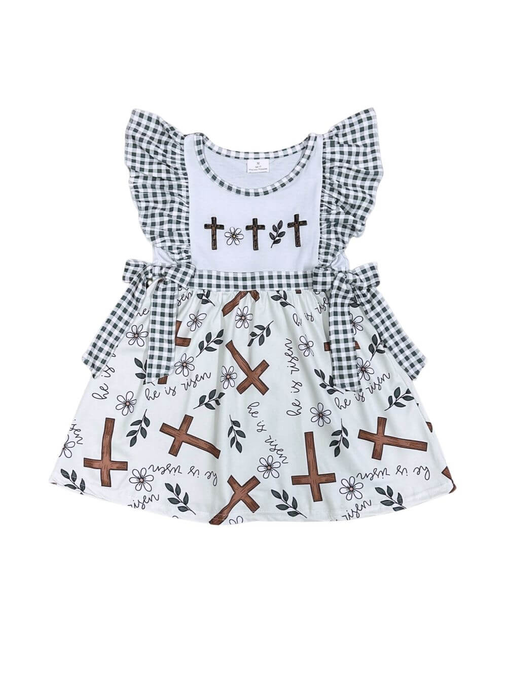 Little Blessing He Is Risen Girls Easter Cross Dress