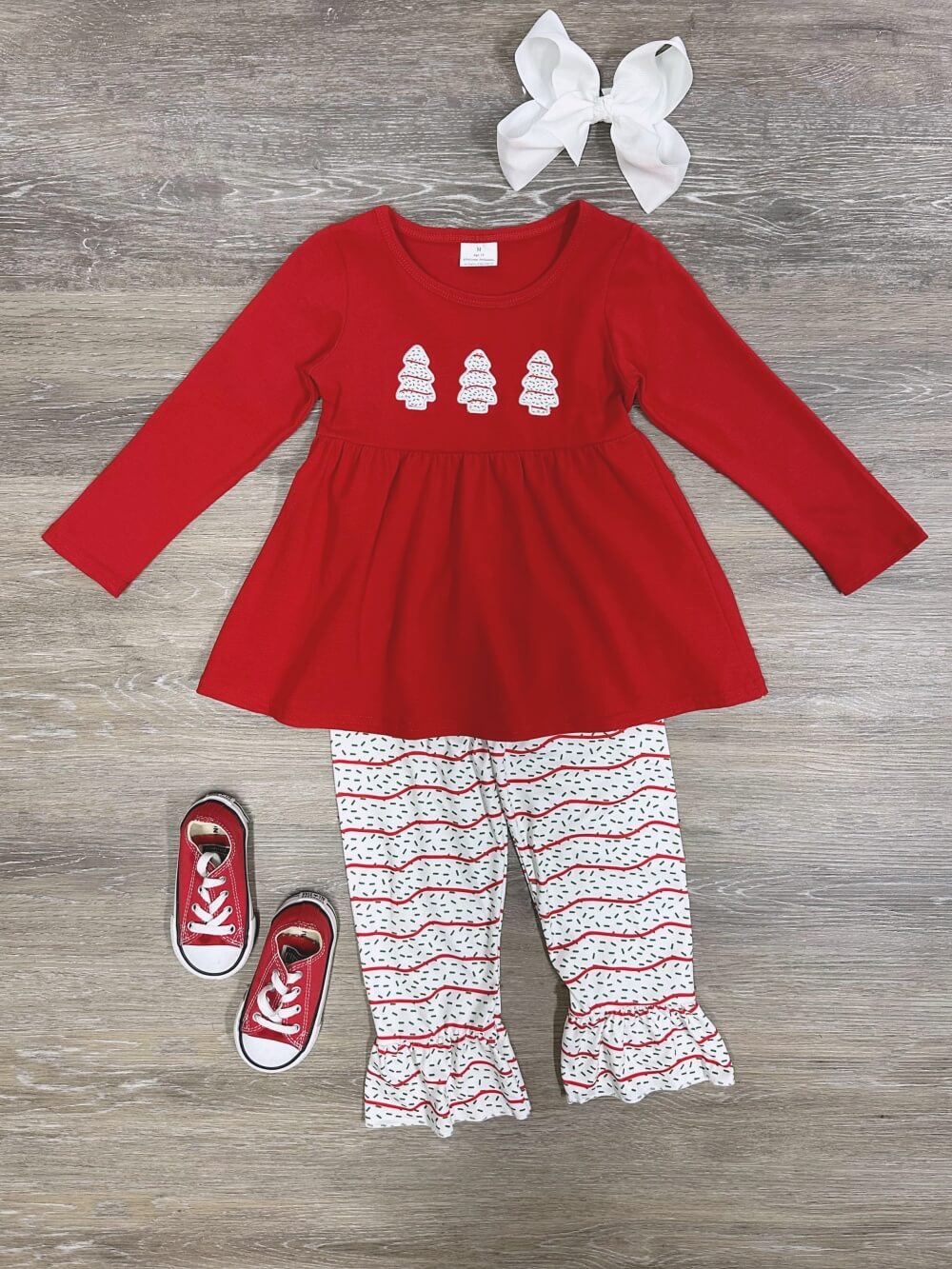 Little Cakes & Ruffles Girls Christmas Outfit - Sydney So Sweet
