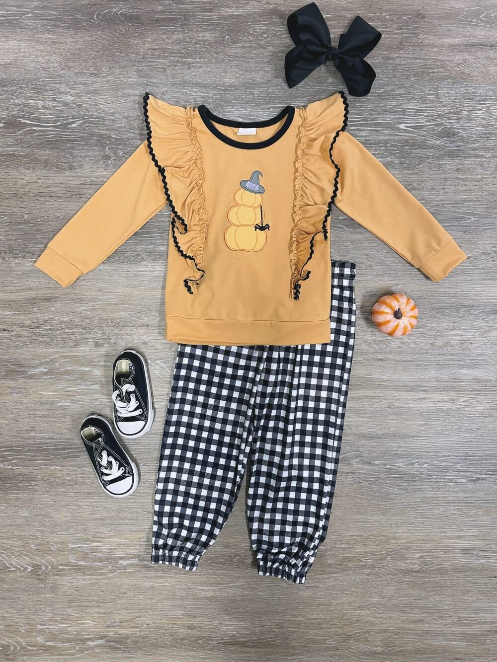Little Miss Pumpkin Witch Girls Jogger Outfit - Sydney So Sweet
