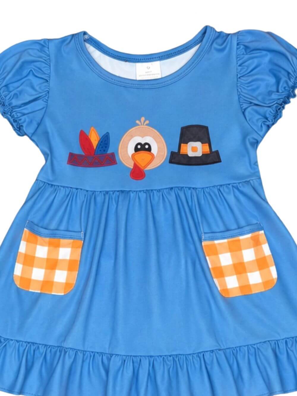 Little Miss Thankful Gingham Plaid Girls Thanksgiving Outfit