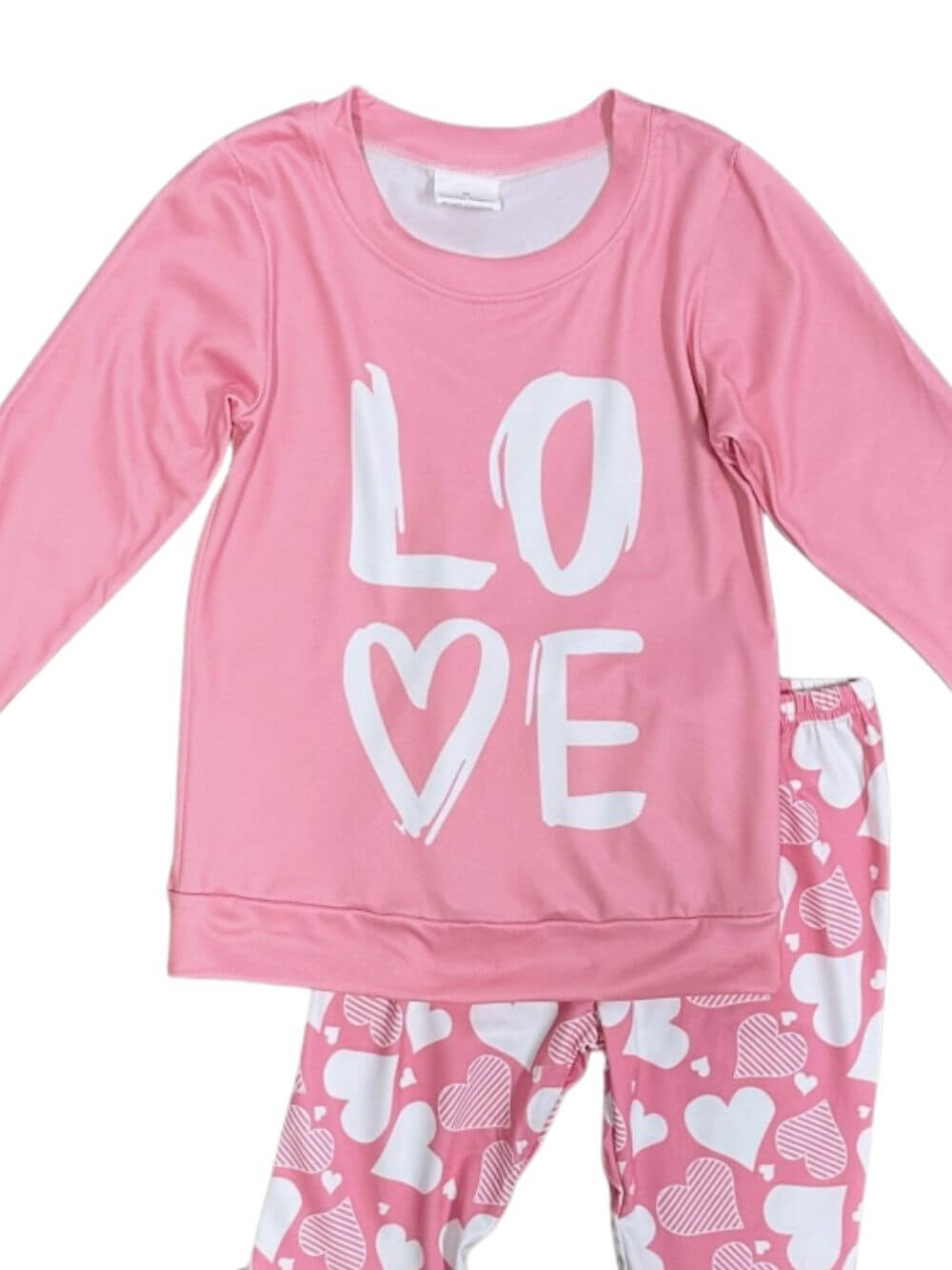 Little Pink Love Girls Heart Bell Bottom Outfit