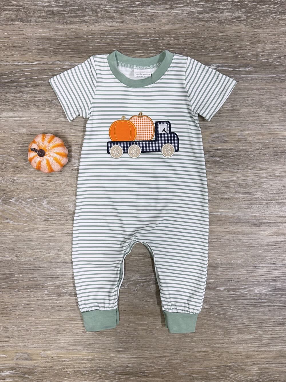 Little Pumpkin Pickup Boys Baby Romper - Sydney So Sweet