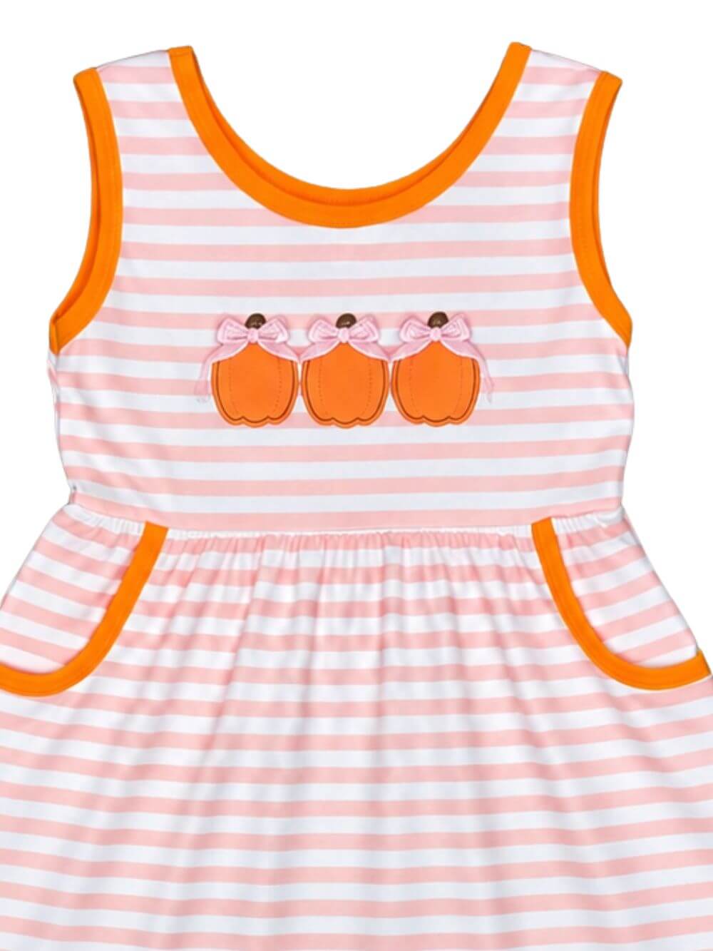 Little Pumpkins Striped Girls Fall Dress
