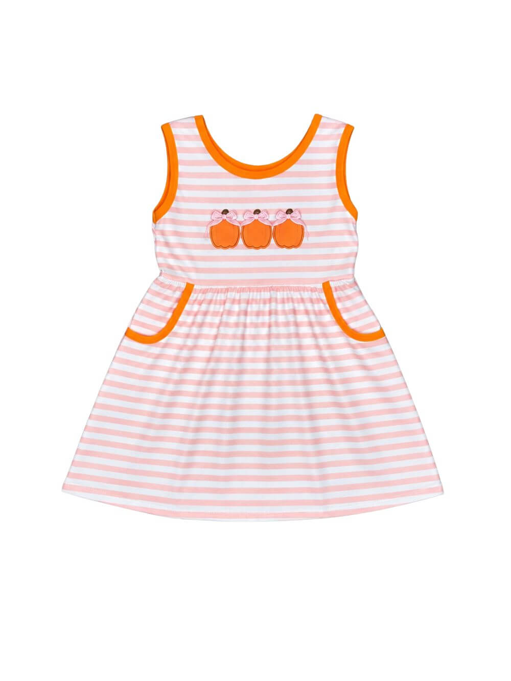Little Pumpkins Striped Girls Fall Dress