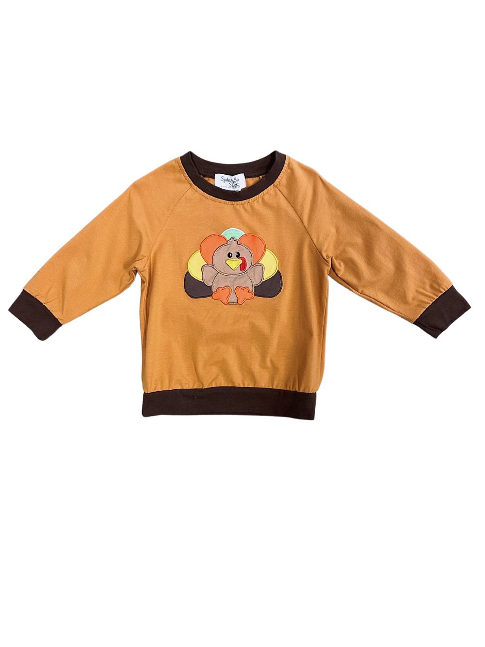 Little Turkey Boys Pumpkin Orange Pullover Top - Sydney So Sweet