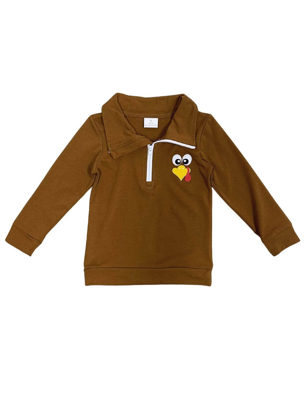 Little Turkey Boys Quarter Zip Thanksgiving Pullover - Sydney So Sweet