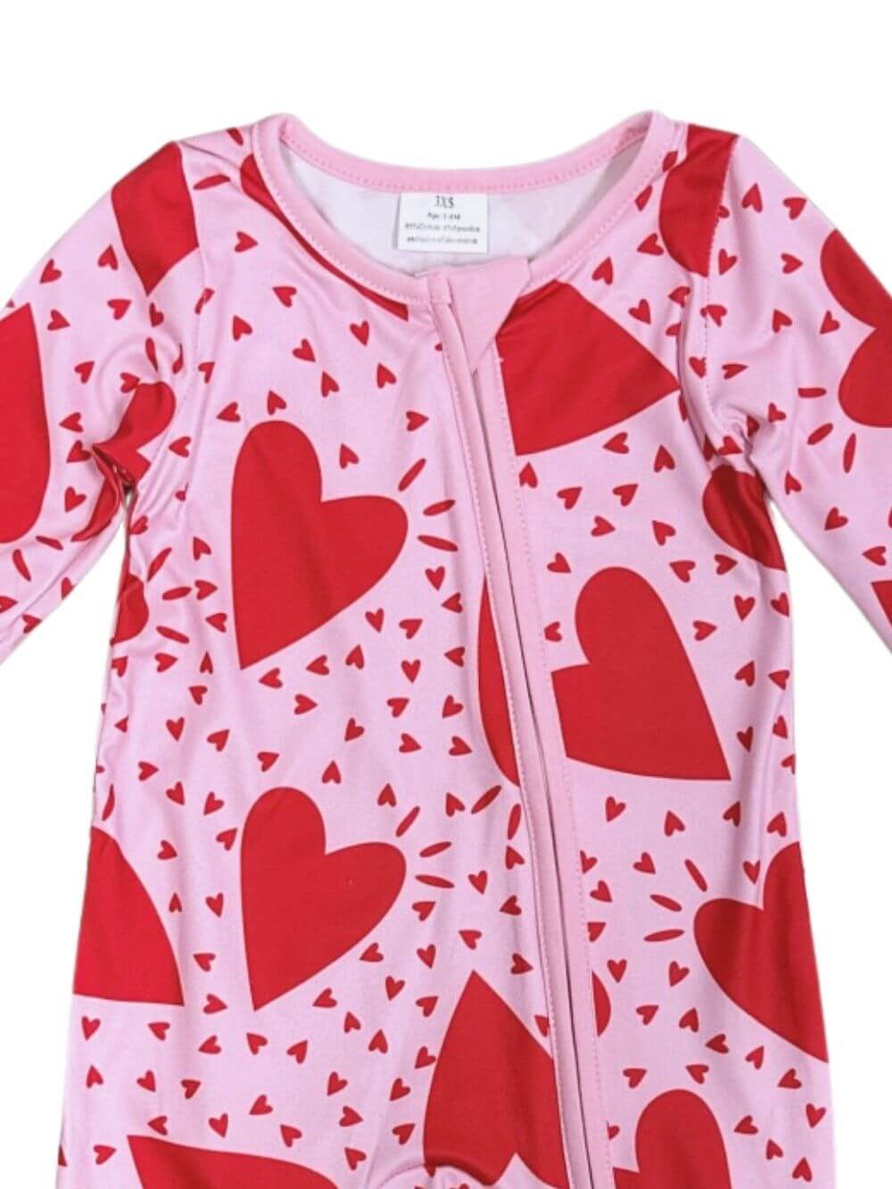 Lots of Love Heart Print Cozy Girls Baby Romper