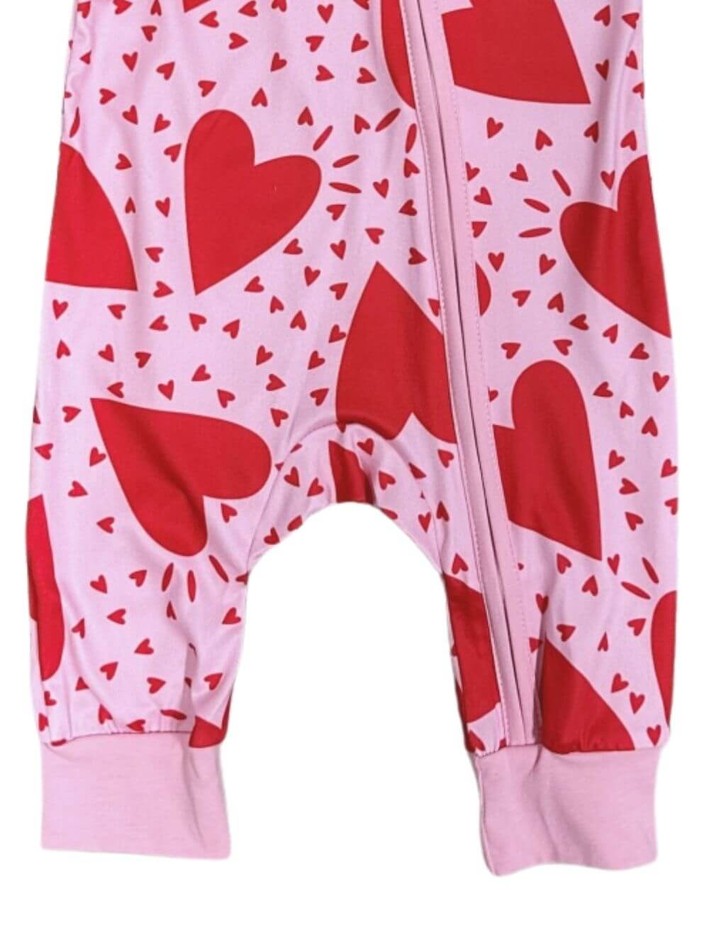 Lots of Love Heart Print Cozy Girls Baby Romper