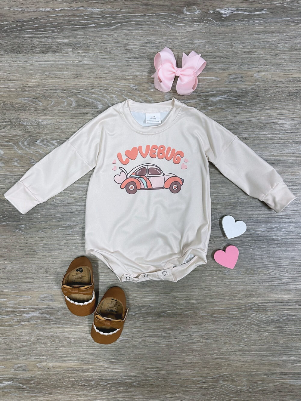 Love Bug Girls or Boys Long Sleeve Baby Bubble Romper - Sydney So Sweet