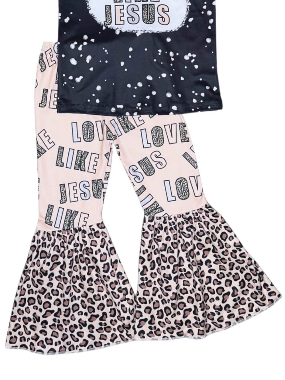 Love Like Jesus Girls Cheetah Flare Pants Outfit