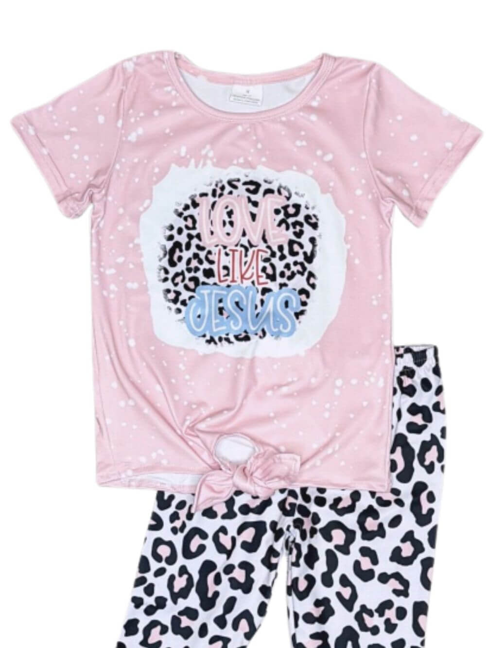 Love Like Jesus Girls Leopard Bell Bottoms Outfit
