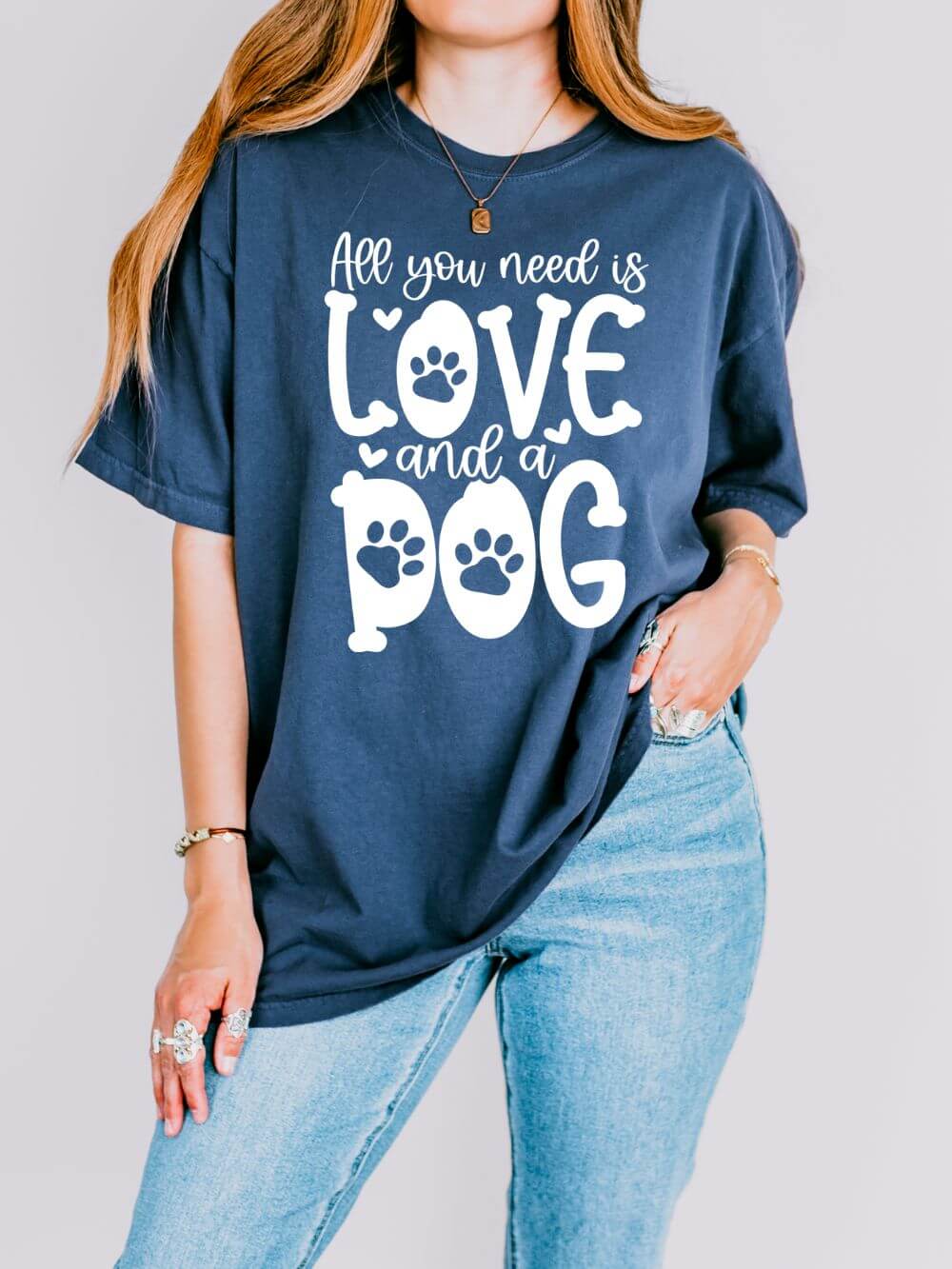 All You Need Is Love and a Dog Mom T-Shirt Cute Graphic Tee