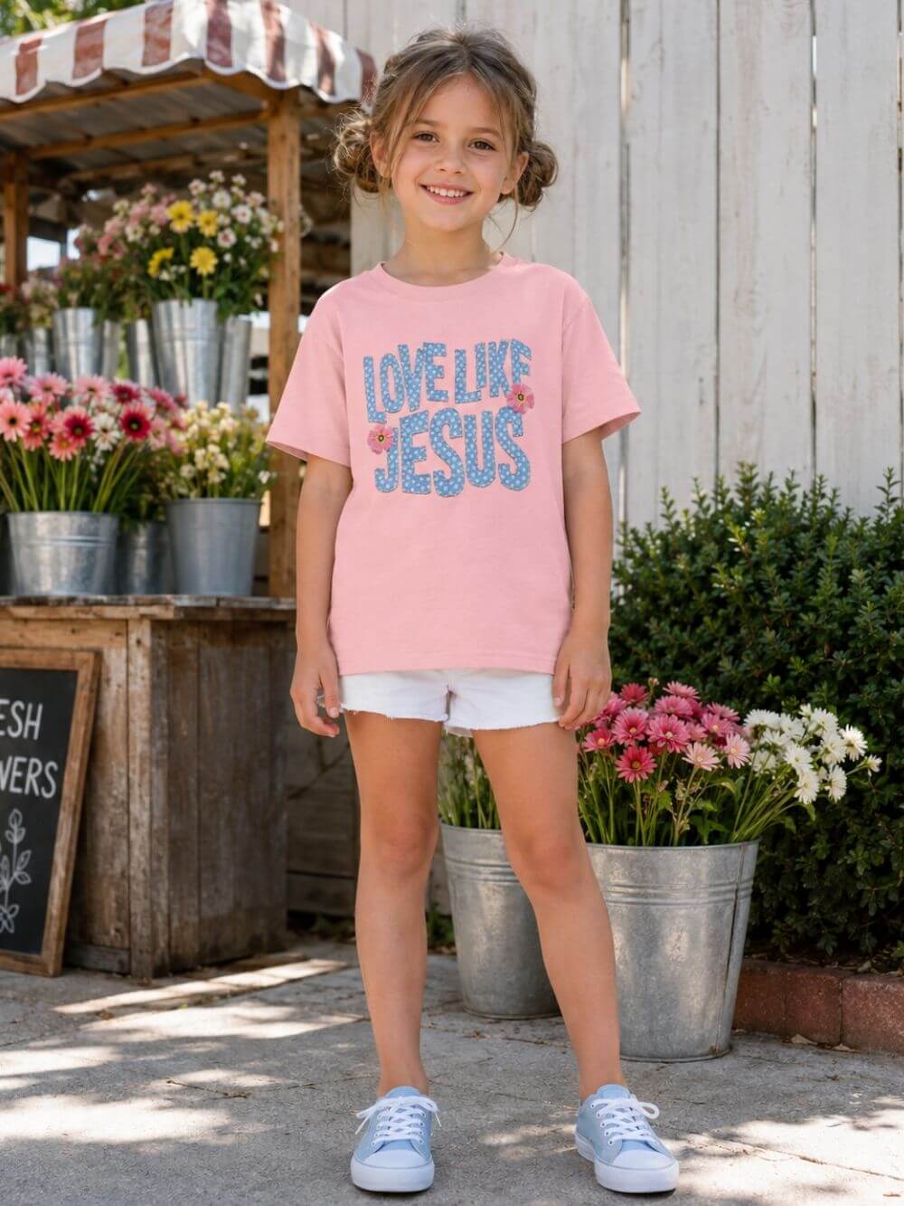 Love Like Jesus Kids T-Shirt Cute Polka Dot Youth Christian Graphic Tee