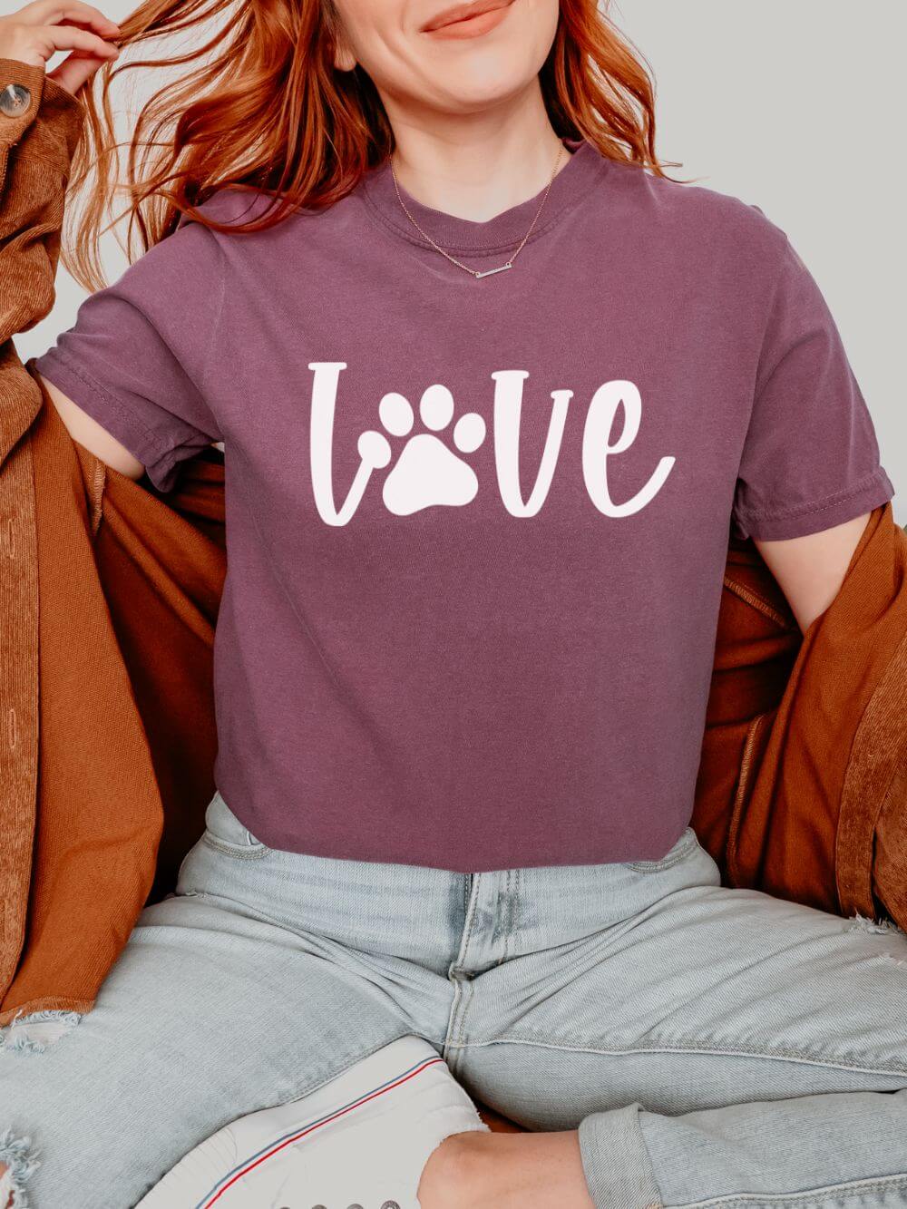 Love Paw T-Shirt Valentine's Day Cute Pet Lover Graphic Unisex Short Sleeve Tee
