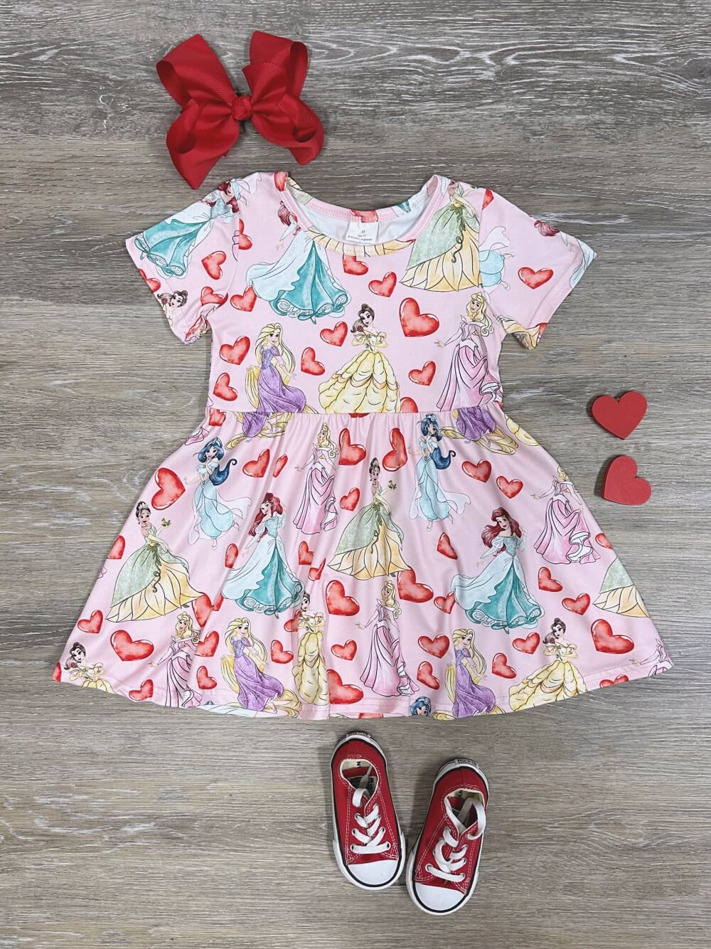 Love for a Princess Girls Short Sleeve Heart Dress - Sydney So Sweet