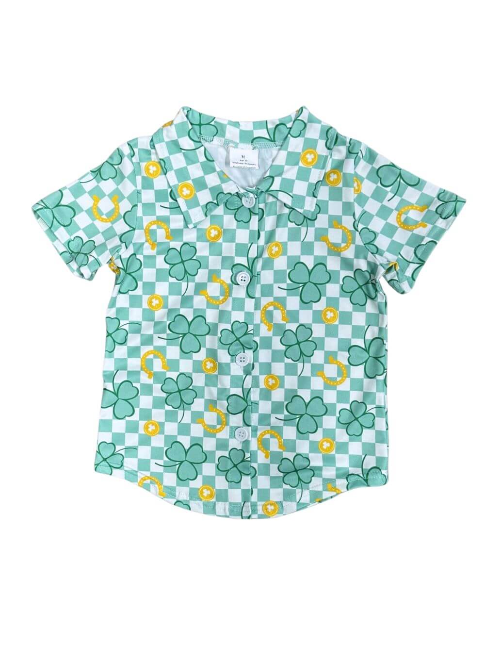 Luck O' the Irish Boys Short Sleeve Button Down Top - Sydney So Sweet