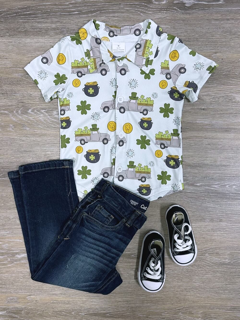 Lucky Truck Boys Short Sleeve Button Down Top - Sydney So Sweet