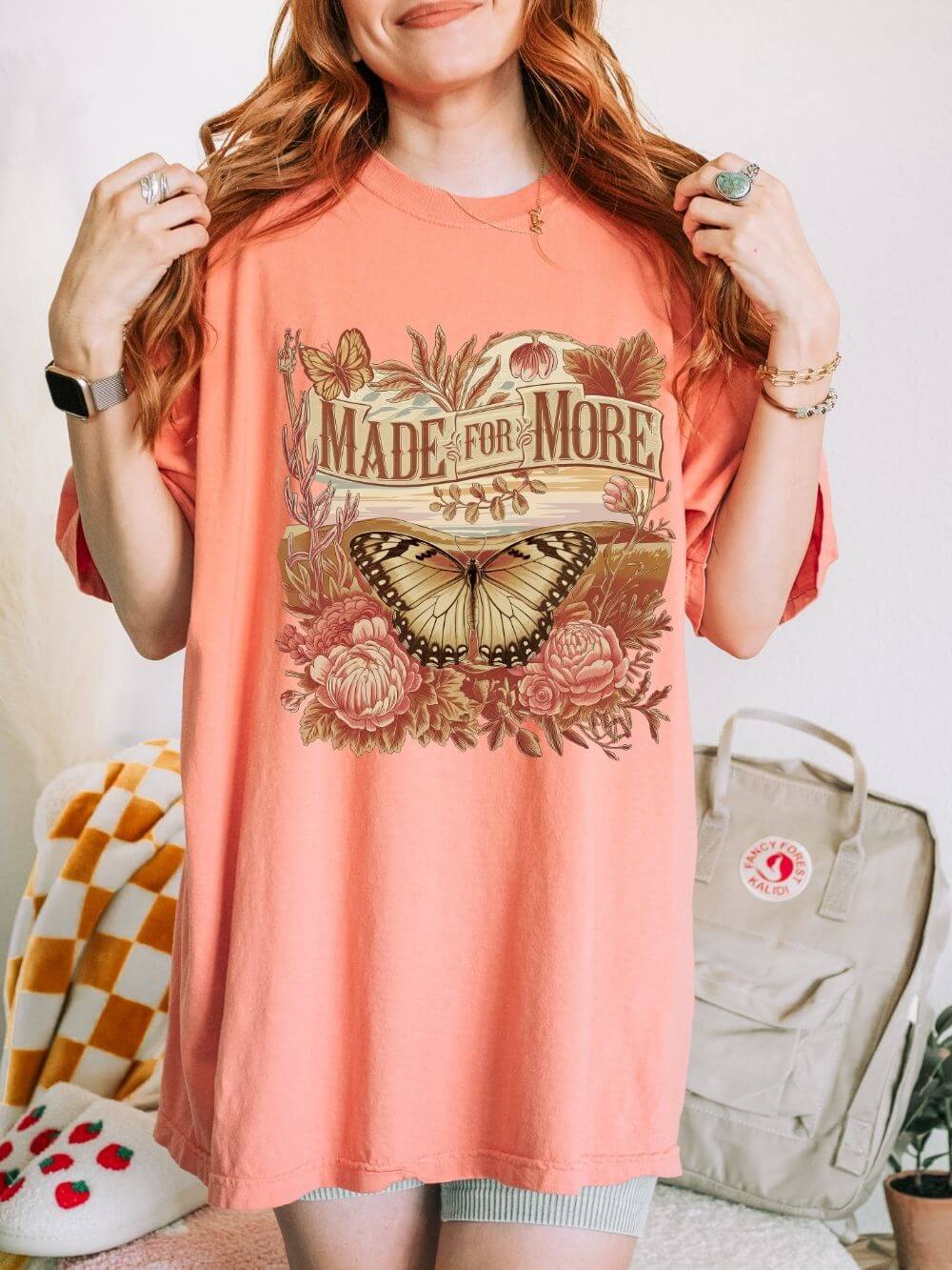 Made for More Butterfly Florals Vintage T-Shirt Christian Inspirational Tee