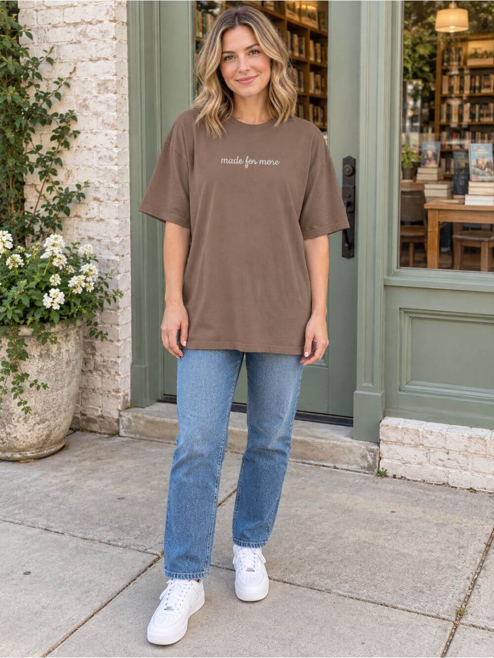 Made for More Embroidered Script Tee Christian Inspirational T-Shirt