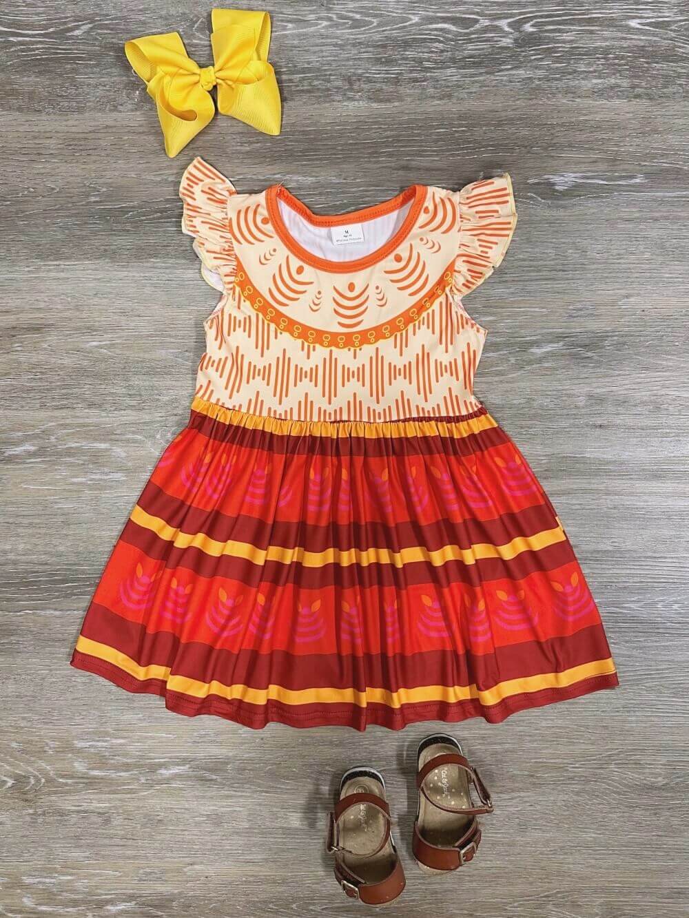 Enchanted Charm Red & Gold Girls Dress - Sydney So Sweet