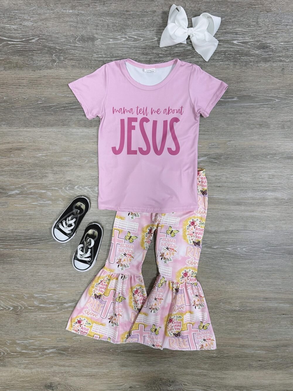 Mama Tell Me About Jesus Girls Bell Bottom Outfit - Sydney So Sweet