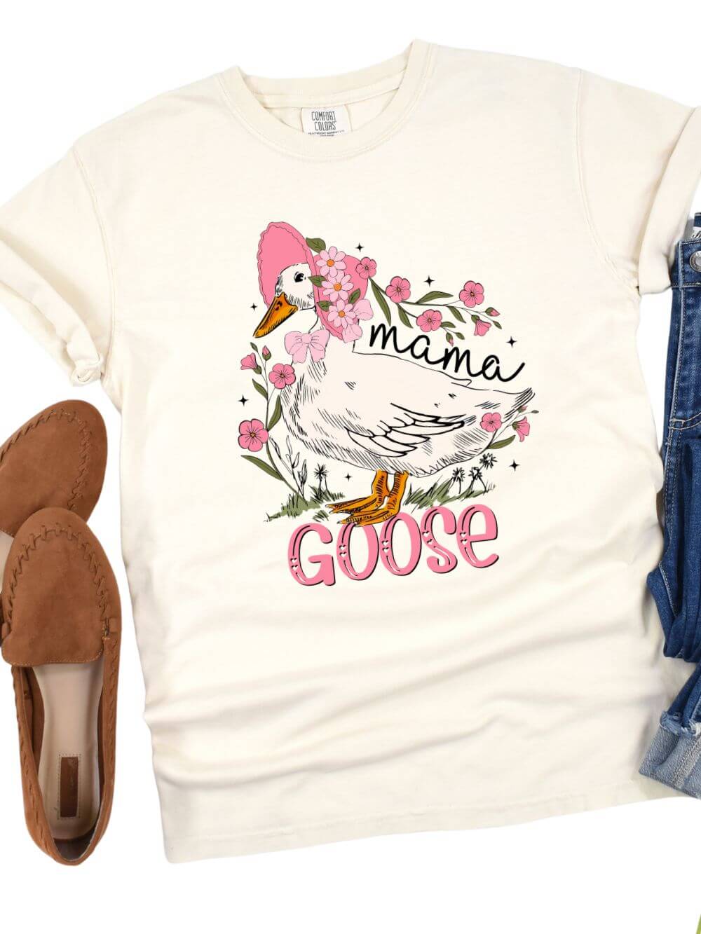 Mama Goose Comfort Colors Graphic Mom T-Shirt - Sydney So Sweet
